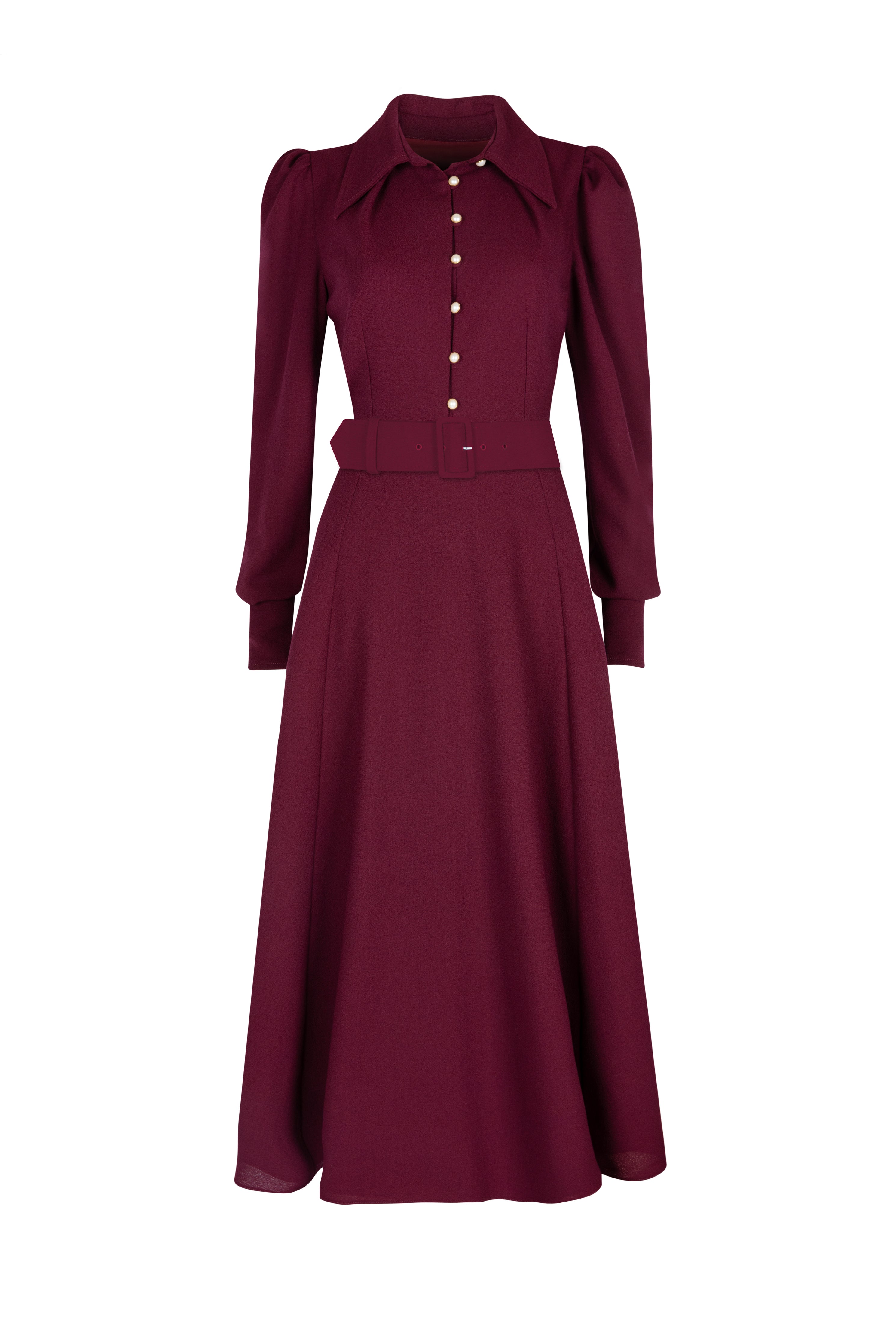 Ahana Burgundy Long Sleeve Dress – Beulah London