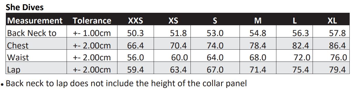 Women Rash Guard Sizing