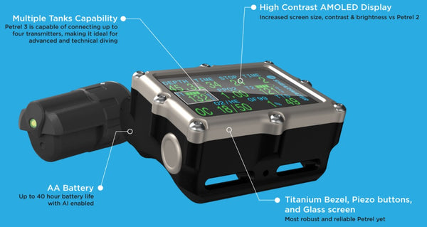 Shearwater Petrel 3 Dive Computer | Mike's Dive Store