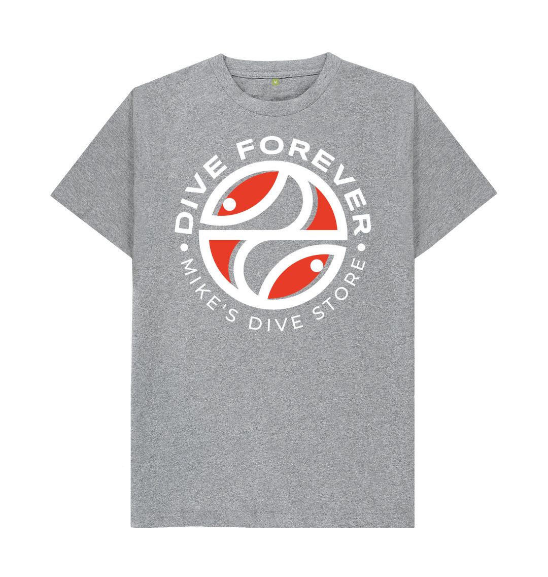 Dive Forever T-Shirt Red With White Outline - Mikes Dive Store product image