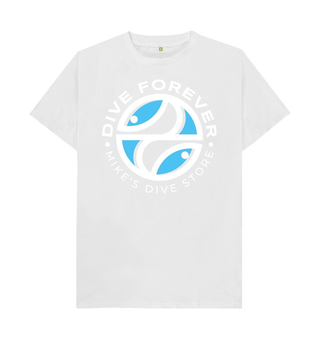 Dive Forever T-Shirt Blue With White Outline - Mikes Dive Store product image