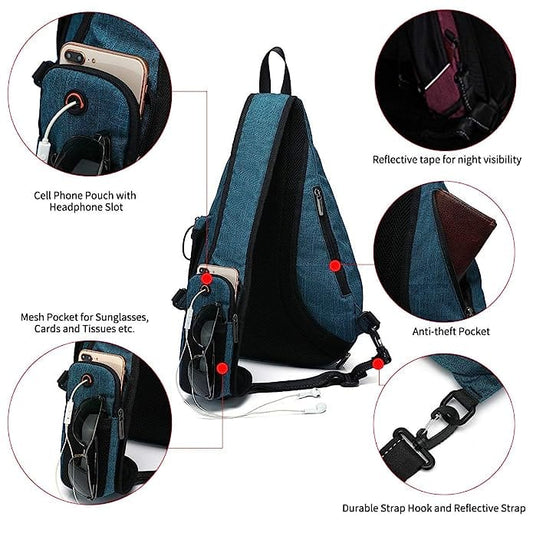 AMJ Sling Bag for Men Women Shoulder Backpack Chest Bags Crossbody