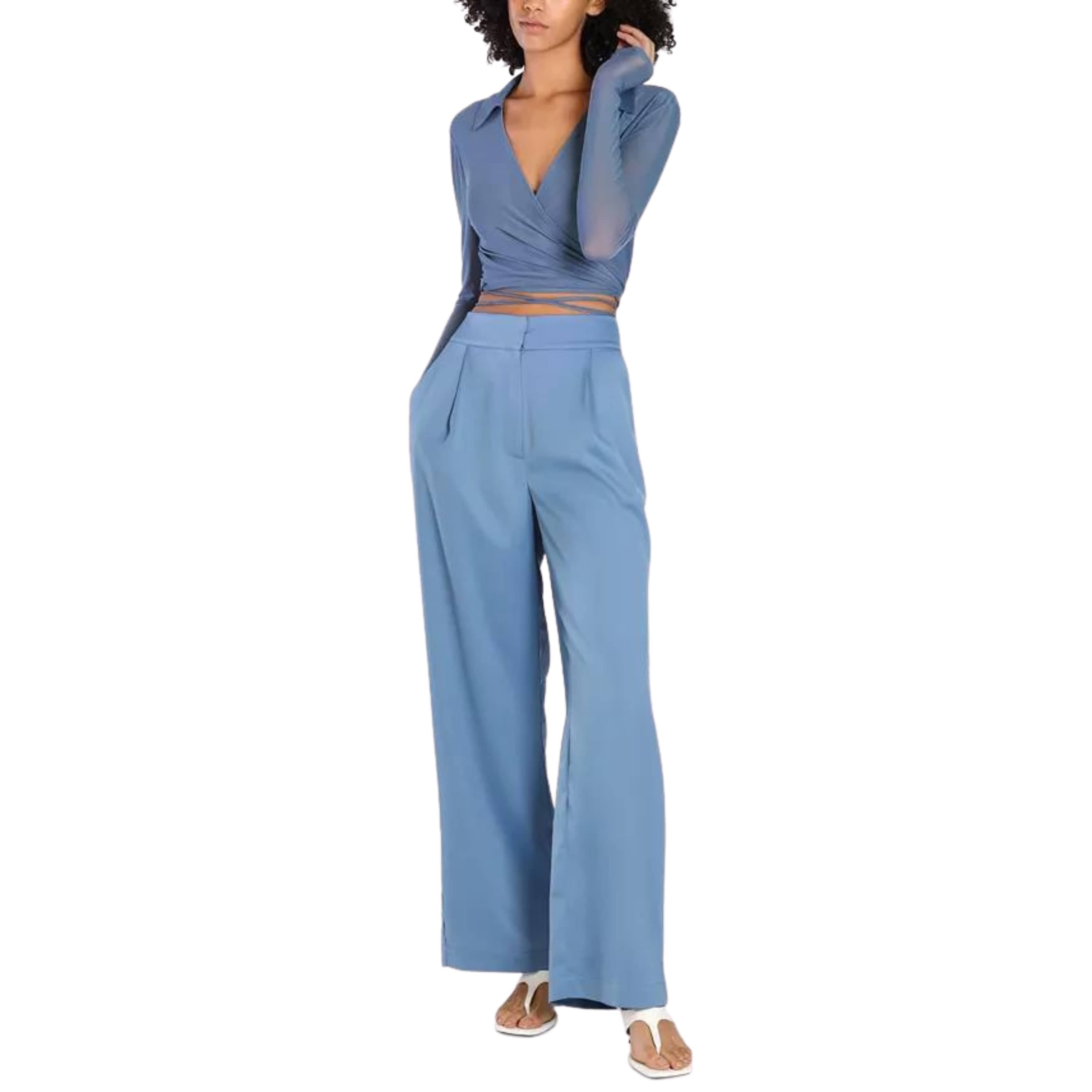 Bar III Womens HighRise WideLeg TieWaist Crop Pants Created for Macys   Macys