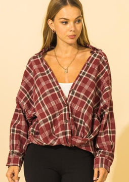 Plaid Knot top