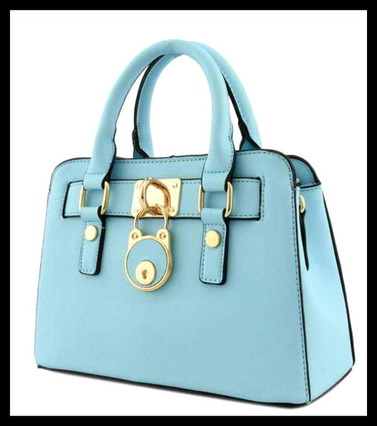 Mini Padlock Top Handle Blue Bag | Shop 2 Chic