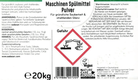 sodasan - Maschienen Spülmittel Pulver