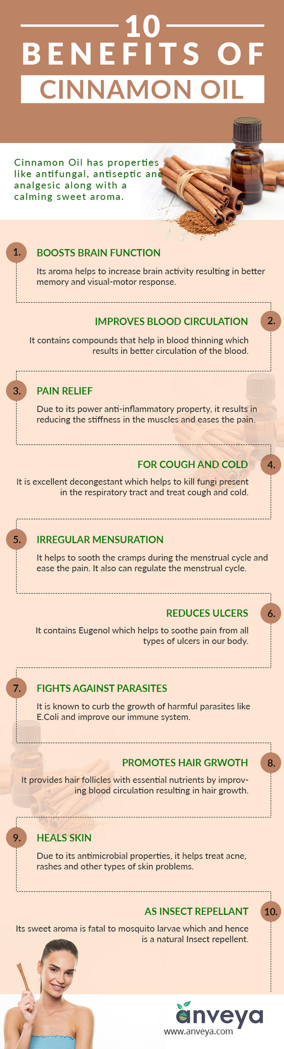 10 Benefits of Cinnamon Oil (Infographic)