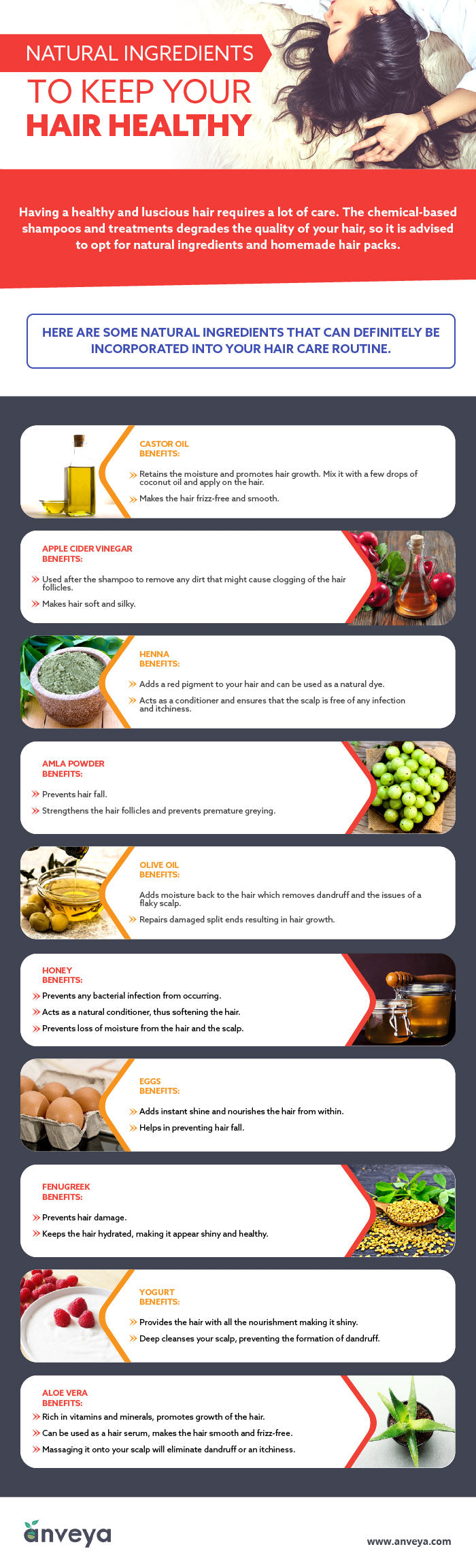 Natural Ingredients to Keep Your Hair Healthy (Infographic)