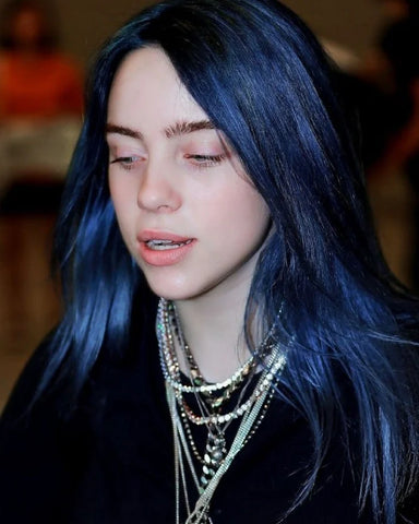 Download Billie Eilish wearing blue hair  Wallpaperscom