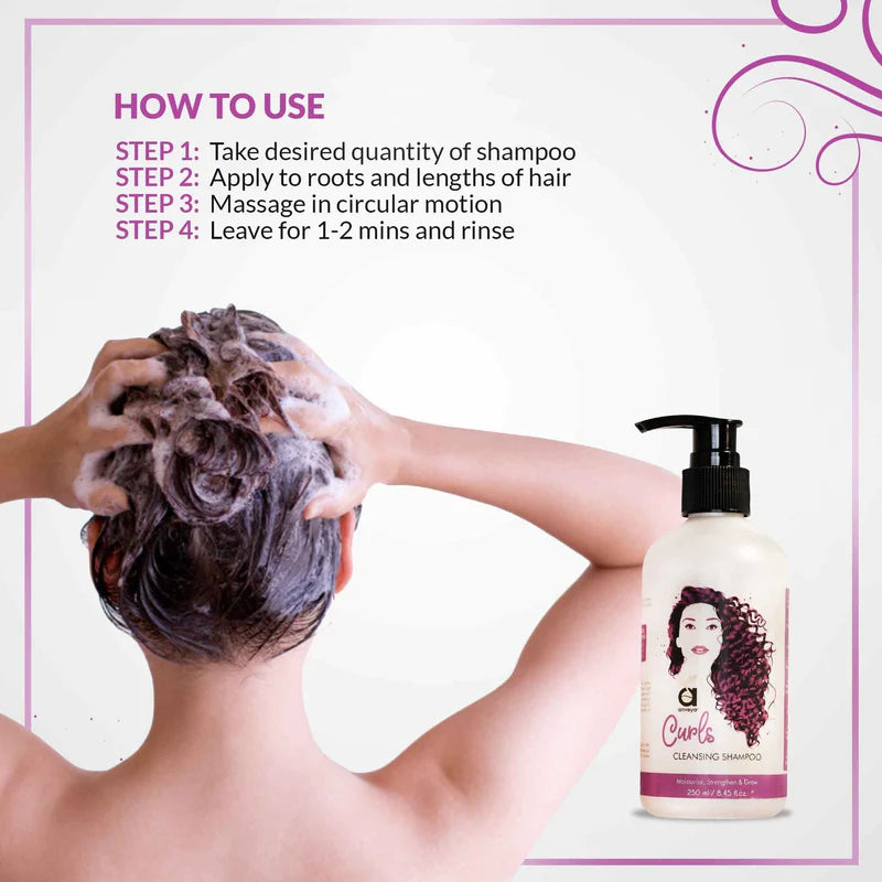 Curls Hair Care Combo: Shampoo, Conditioner & Free Hair Mist For Bouncy & Tangle-Free, Curly Hair