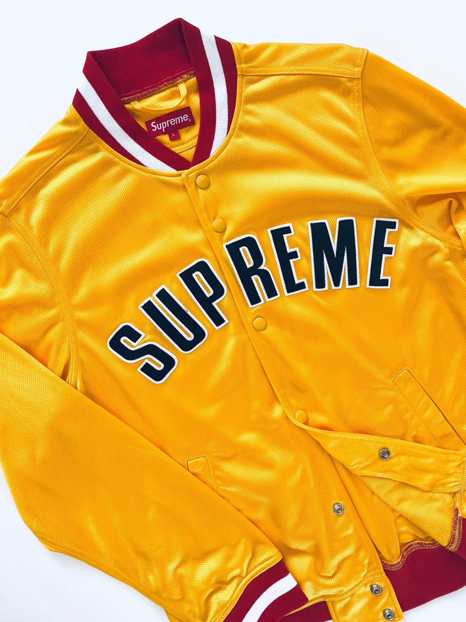 supreme mesh varsity jacket