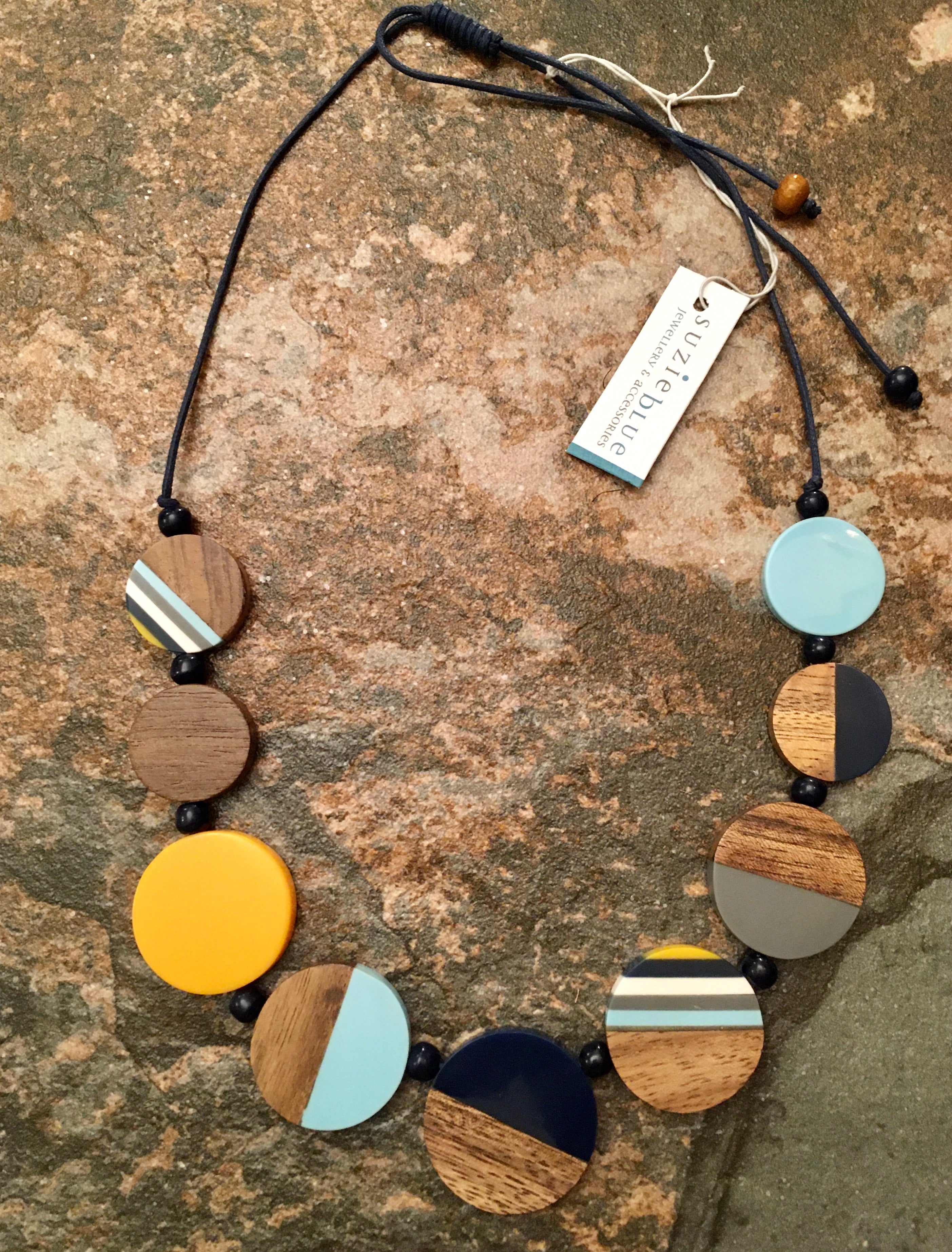Wood & Resin Discs Necklace