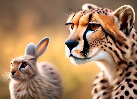 AI generated bunny and cheetah animal