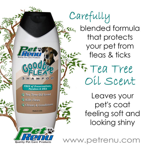 Flea help with natural flea shampoo, goodbye flea Pet renu