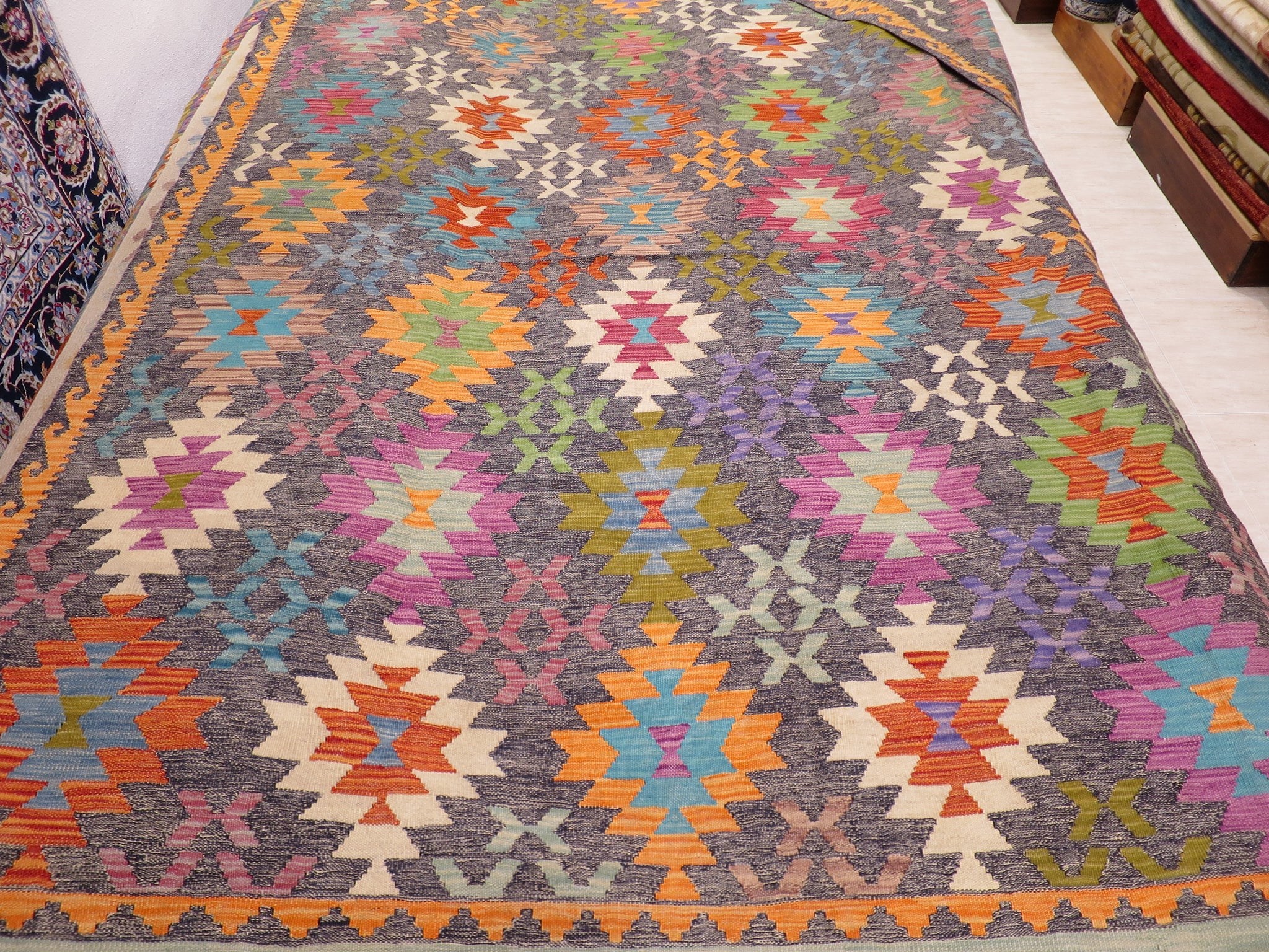 Kilim Etnico Afghano A 3 00x2 44 Alfombras Orientales Massarrat