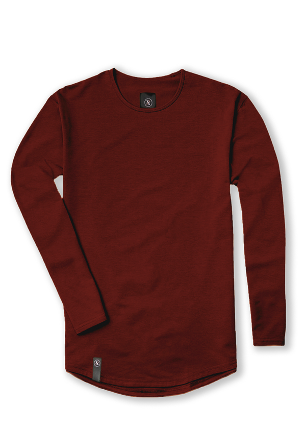 Curved Hem Long Sleeve Charcoal - ZIVI Apparel