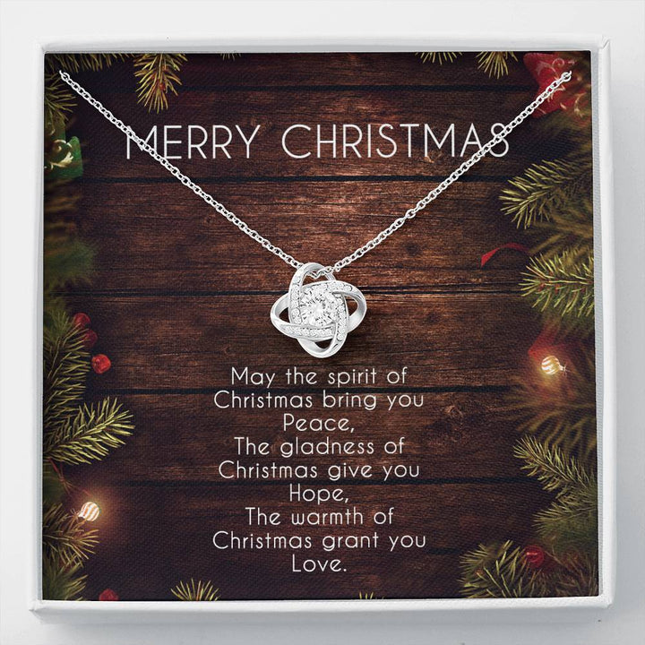 Merry Christmas - Love Knot Necklace - Lighted Mahogany Style Box Opti ...