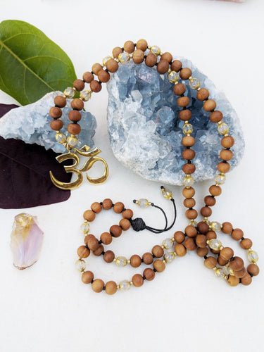 Sandalwood Mala Beads - Wooden Necklace With Tassel - Yogamasti