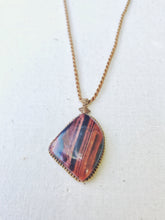 Load image into Gallery viewer, Red Tiger&#39;s Eye Necklace | Micro Macrame | Handmade One of a Kind | Silver Accents