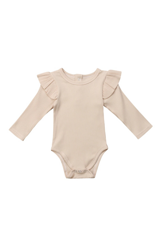 White Ruffle Sleeve Bodysuit  Baby Romper Canada – Ellie and Coco