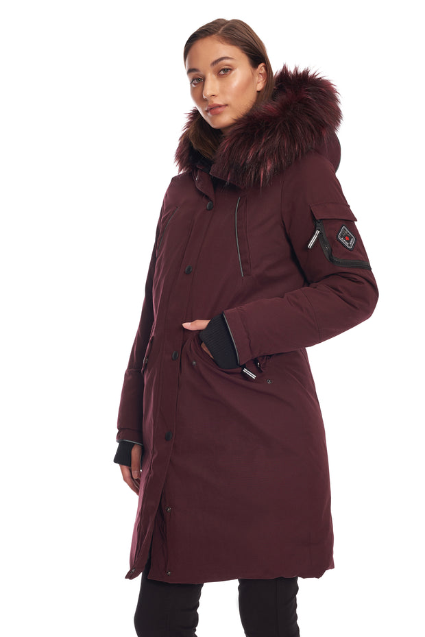 alpine north womens vegan down long parka winter jacket