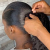 Clipping in the ponytail extension
