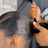 Wrapping around the hair strap of ponytail extension