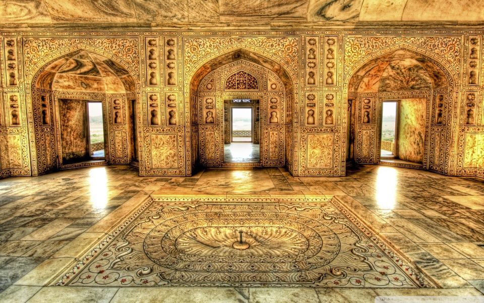 Emperor Akbar's Royal Bathing Chamber in the Agra fort, India 