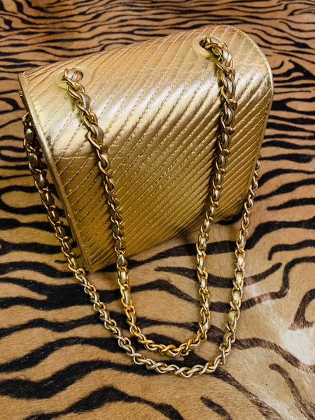 Vintage Gold Purse with Chain