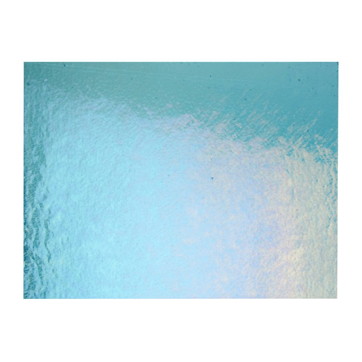 Large Sheet Glass - Light Turquoise Blue Iridescent Rainbow - Transpar ...