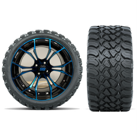 15 inch golf cart wheels blue spyder