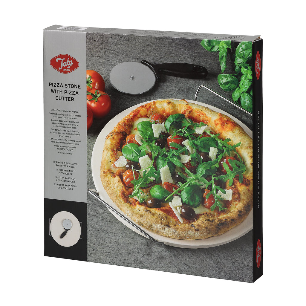 Tala 32cm Pizza Stone With Pizza Cutter Tala Cooking
