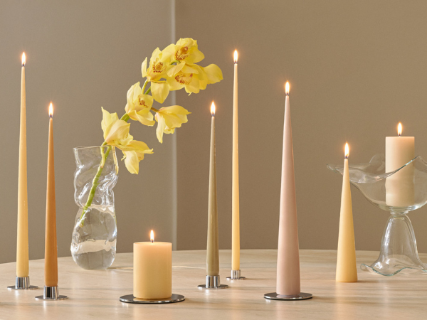 Tapered Candles With Orchid