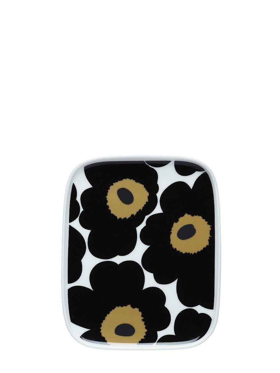 Marimekko Oiva Unikko Black Plate | Cloudberry Living