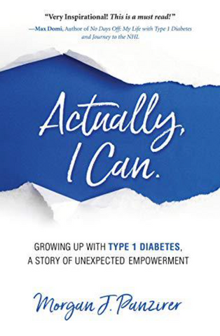 Front cover of Book, Actually I Can. Book about type 1 diabetes.