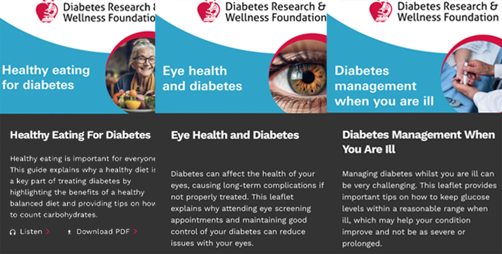 DRWF Charity leaflets for diabetes care