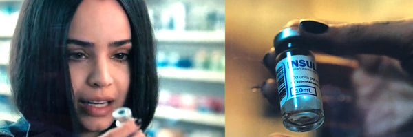 Purple Hearts Netflix film, scenes in pharmacy.