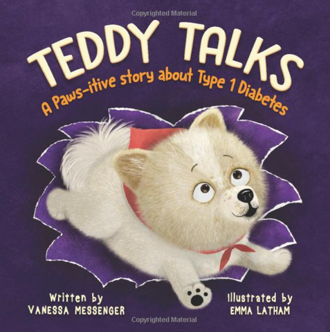 Teddy talks book cover. About type 1 diabetes.