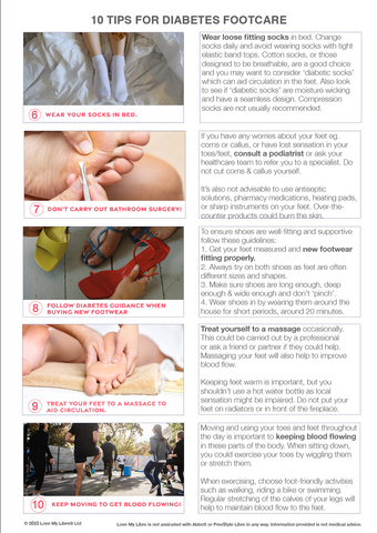 Top 10 Tips for Diabetes Footcare. Page 2 of 2.
