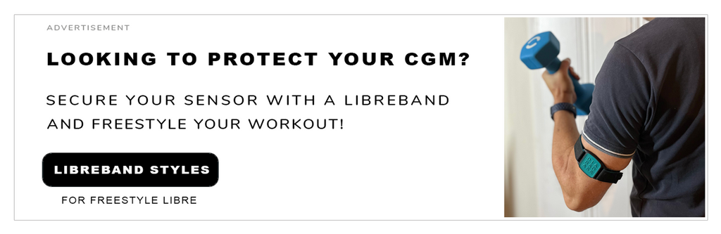 Advert for Love My Libre armbands for exercise.