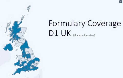 Formulary map coverage for UK availability of Dexcom ONE