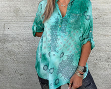 Load image into Gallery viewer, Daisy Metallic print with sequined pocket shirt - Green
