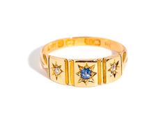 Vera Edwardian Sapphire & Diamond Ring 18ct Gold