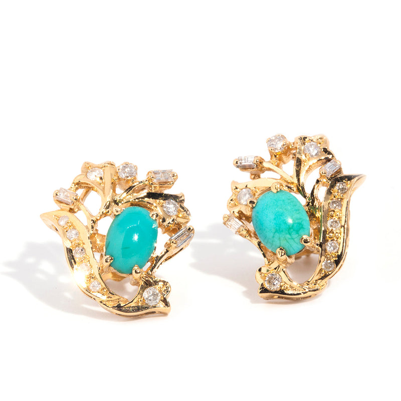 turquoise and diamond earrings