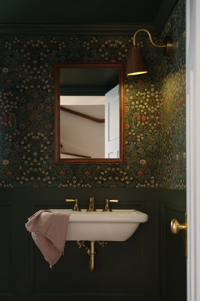 Mid century modern classic heritage powder room renovation, De Champs project by Atelier St Arno