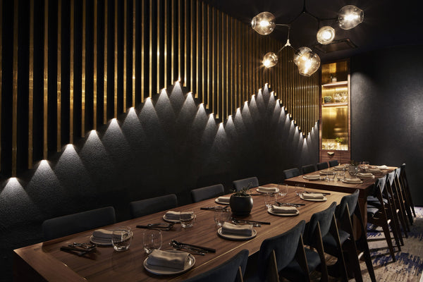 oriental restaurant featuring moody lighting