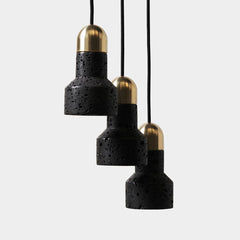 Black Lava F Concrete Minimalist Line Pendant Light