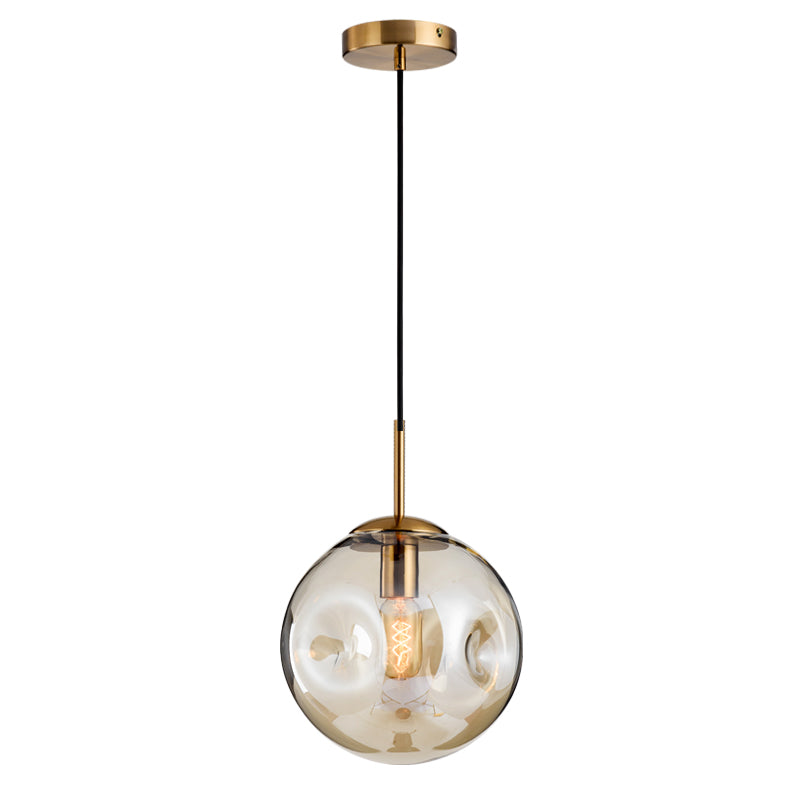 Brass Glass Pendant Light / Titan Lighting Randolph 1 Light Brushed