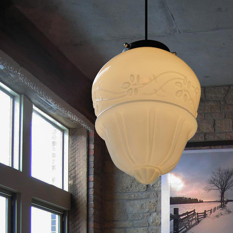 art deco milk glass light