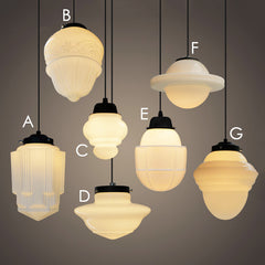 milk glass pendant light